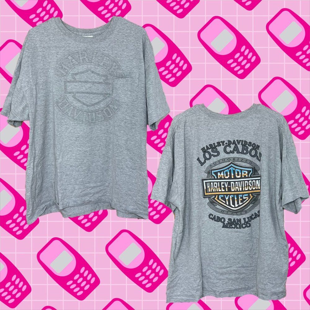 Unisex Harley Davidson Cabo San Lucas Mexico Graphic Pocket Tee 2X